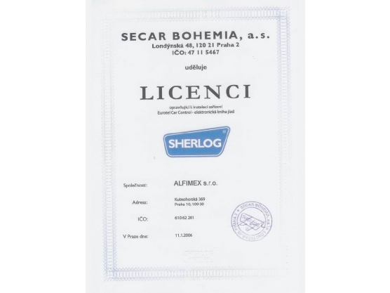 Licence Secar Bohemia (Sherlog)