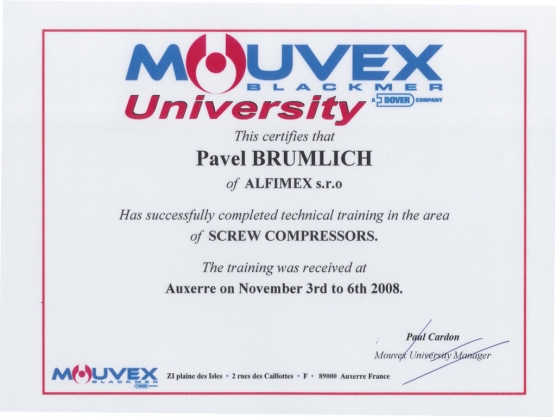 Školení Mouvex Blackmer, Pavel Brumlich