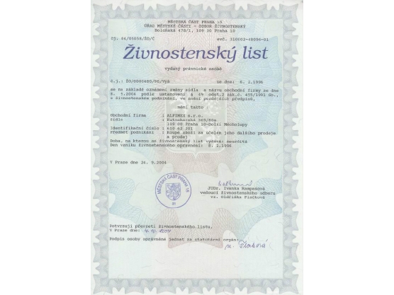 Živnostenský list